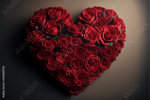 Valentine's day heart of roses