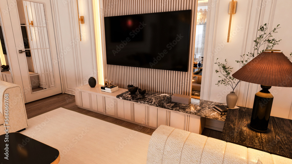 living room with fireplace, modern living room, modern living room with ...