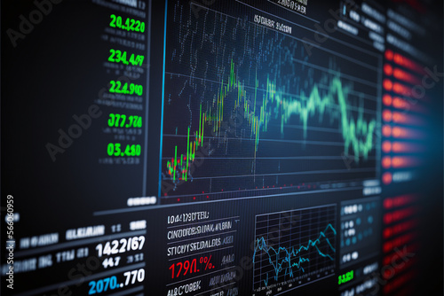 graph of market indicator. stock data concept, financial statistic graph analysis. generative ai