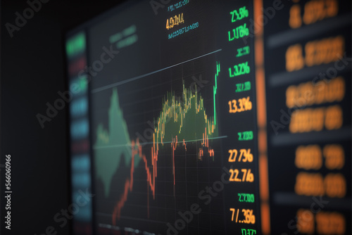 graph of market indicator. stock data concept, financial statistic graph analysis. generative ai
