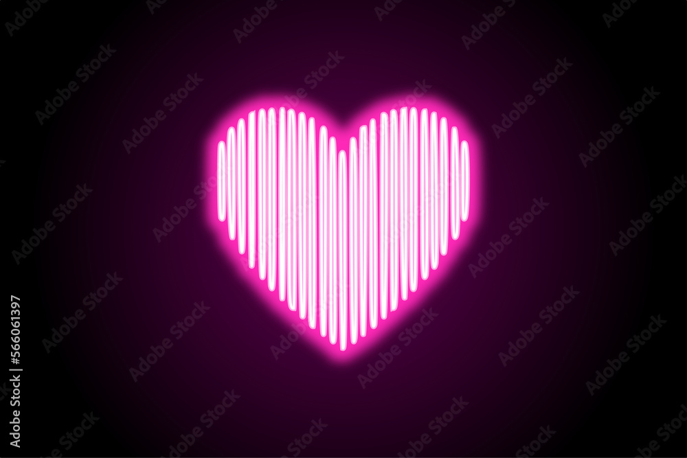 Neon glowing heart symbol icon love valentines Neon glowing heart symbol icon love valentines