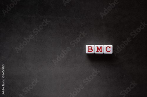 There is white cube with the word BMC. It is an abbreviation for Business Model Canvas as eye-catching image.