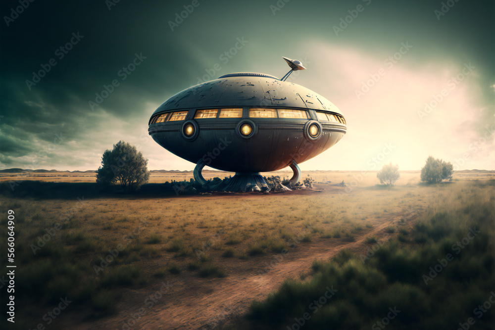 Alien Ship - Alien Abduction - Created with Generative AI technology. Alien Ship - Alien Abduction - Created with Generative AI technology.
