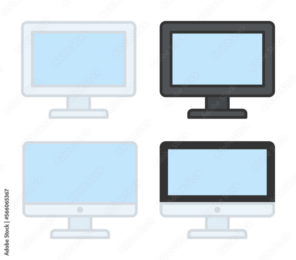 Computer monitors vector icon set Computer monitors vector icon set