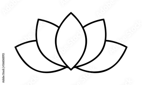 Lotus line icon. Spa salon symbol. Vector illustration