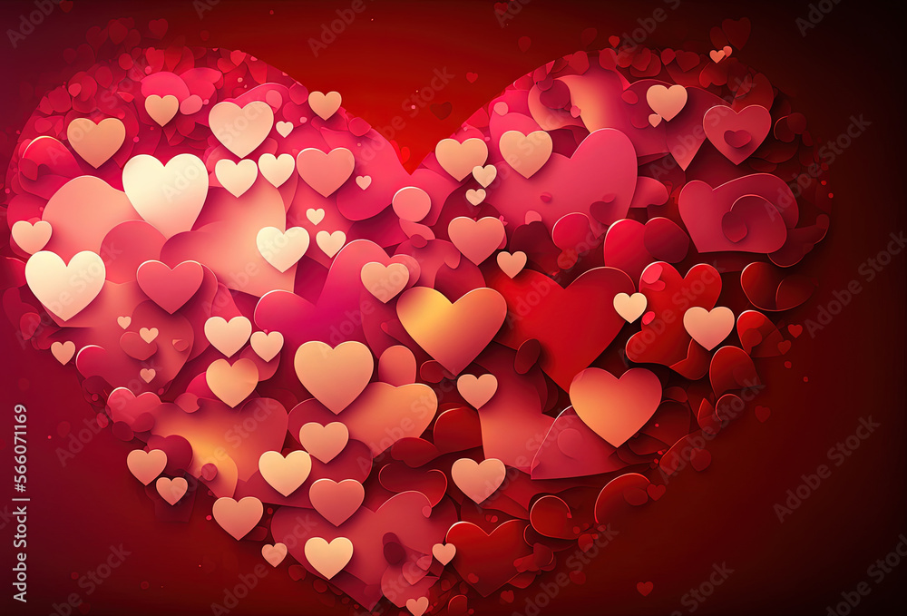 Red hearts background Red hearts background