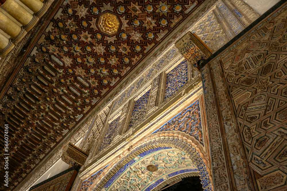 Interiors of Alcazar palace in the city of Seville, Spain