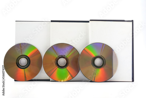 DVD blue ray discs with cases white background movie CD