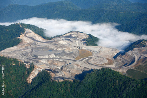 Aerial view of Kayford Mountain mountaintop removal (MTR) coal mine operation photo
