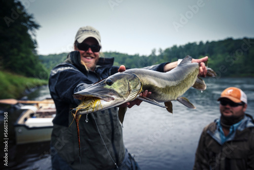 Musky fishing on the Flambeau River in Wisconsin photo