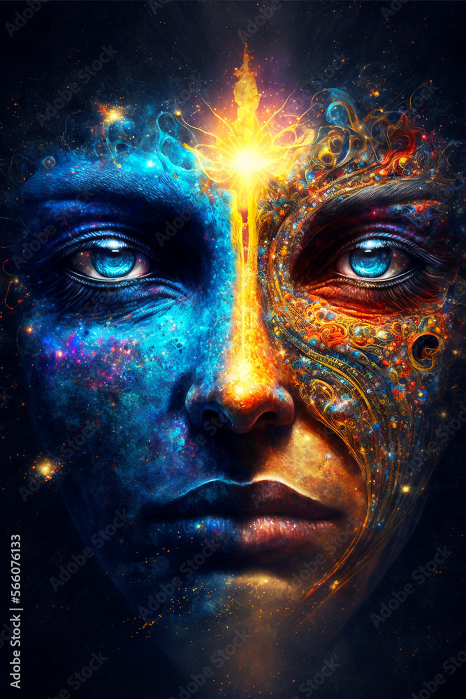 Cosmic Energy Face. Spiritual Collection. 
