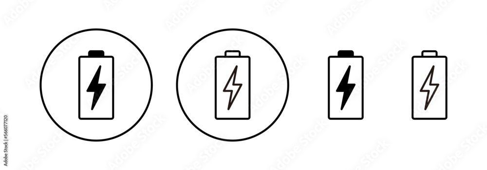 Battery icon vector for web and mobile app. battery charging sign and symbol. battery charge level Battery icon vector for web and mobile app. battery charging sign and symbol. battery charge level
