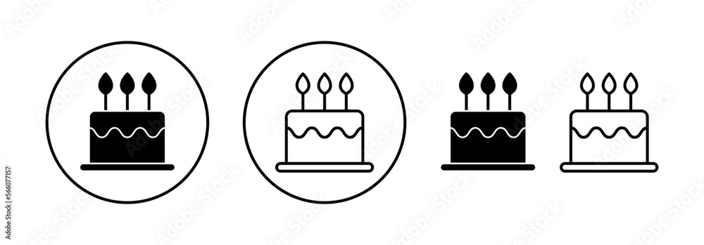 Cake icon vector for web and mobile app. Cake sign and symbol. Birthday cake icon Cake icon vector for web and mobile app. Cake sign and symbol. Birthday cake icon