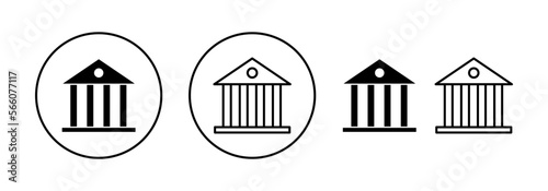 Bank icon vector for web and mobile app. Bank sign and symbol, museum, university