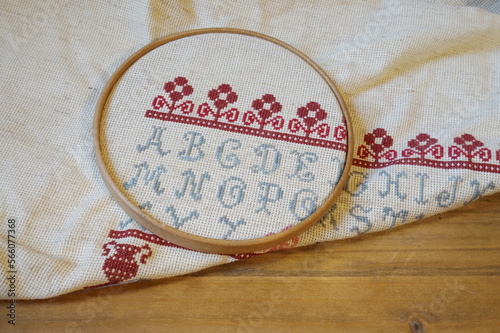 Partially Completed Counted Cross Stitch Alphabet