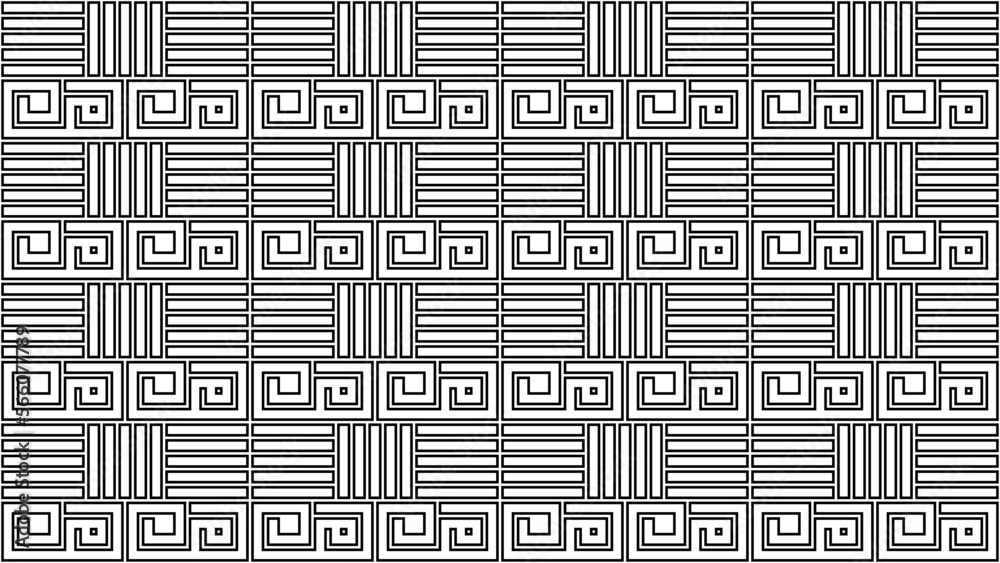Ancient Mexican Tribal Outline Pattern