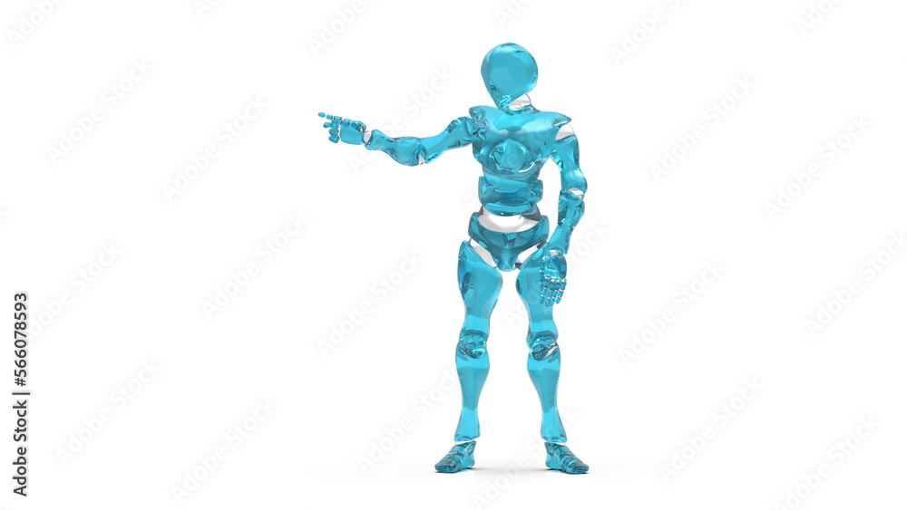 Detailed appearance of the clear blue AI robot under white background. Concept 3D CG of automatic operation, optimization and block chain. PNG file format. Detailed appearance of the clear blue AI robot under white background. Concept 3D CG of automatic operation, optimization and block chain. PNG file format.