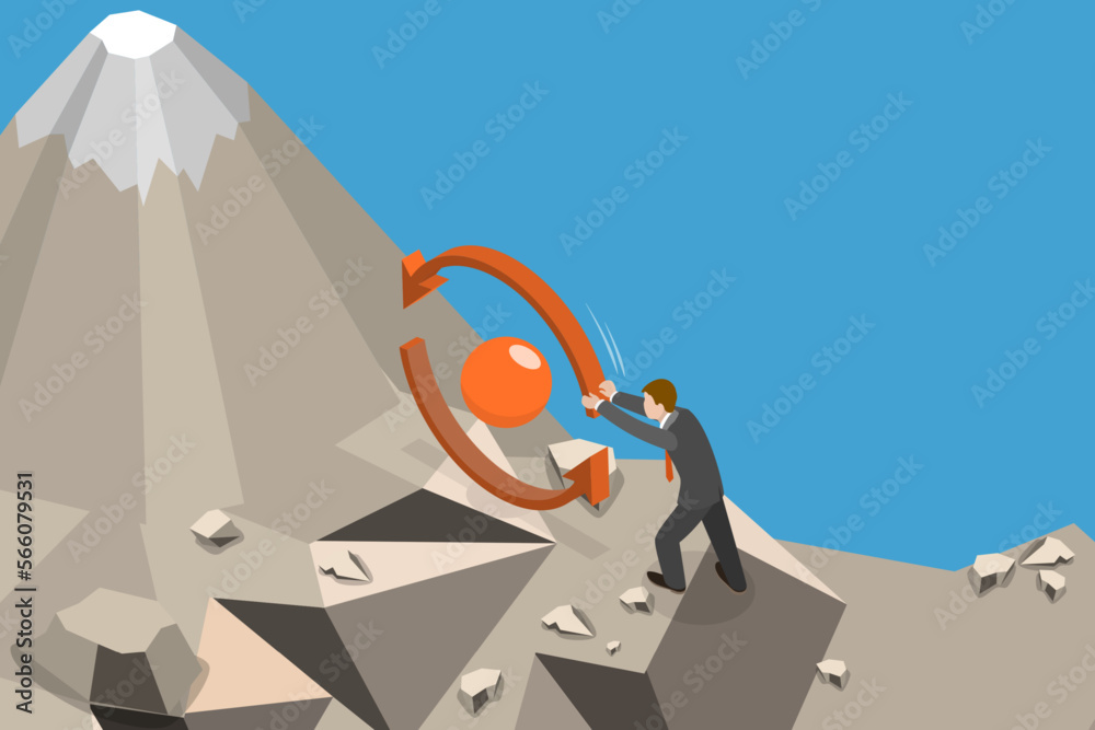 Fototapeta premium 3D Isometric Flat Vector Conceptual Illustration of Consistency Circle, Effective Work Tool
