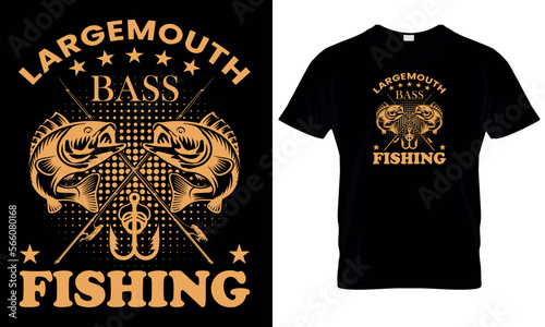 Largemouth bass fishing t shirt design