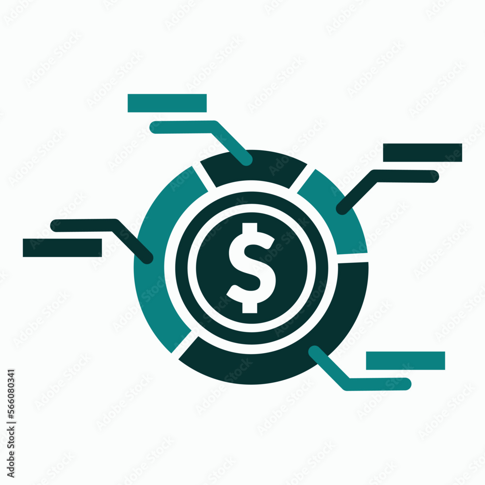 Money management or market share flat monochrome icon. Can be used for business app and web icons Money management or market share flat monochrome icon. Can be used for business app and web icons