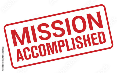 Rectangle mission accomplished or objective complete vector stamp label icon for apps and websites