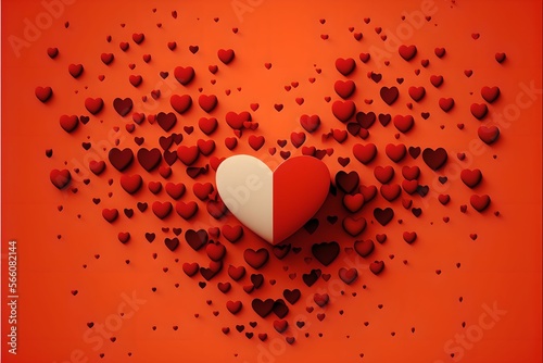 Heart surrounded by hearts