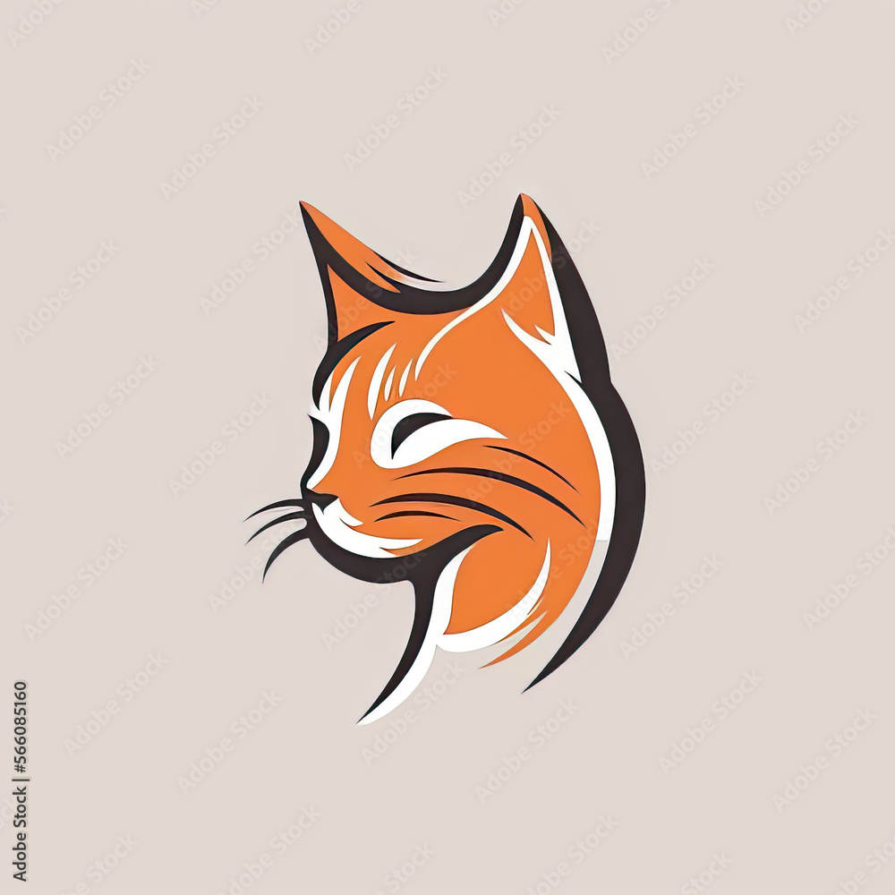 Logo icon of a cat, made using generative ai Logo icon of a cat, made using generative ai