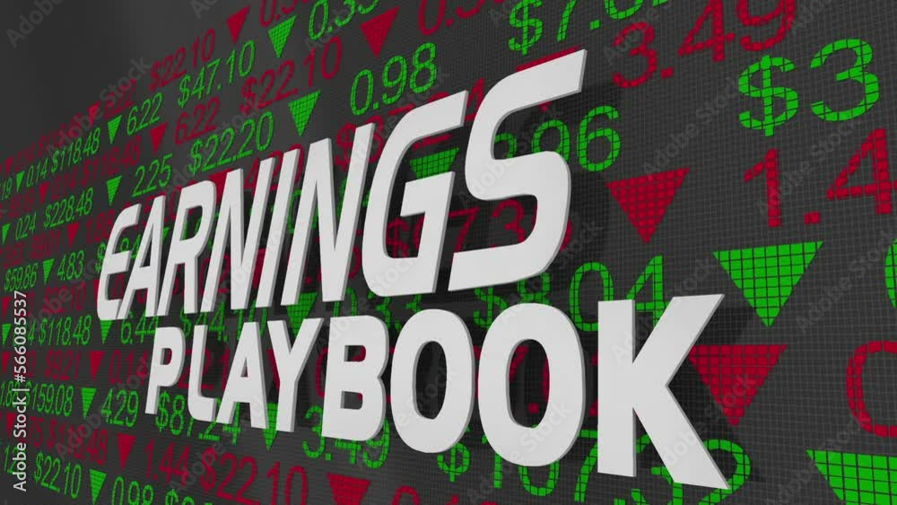 Earnings Playbook Stock Market Share Prices Quarterly Results Report 3d Animation Earnings Playbook Stock Market Share Prices Quarterly Results Report 3d Animation