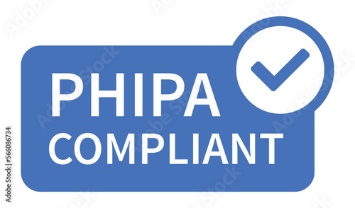 PHIPA compliant flat vector badge label icon for apps and websites photo