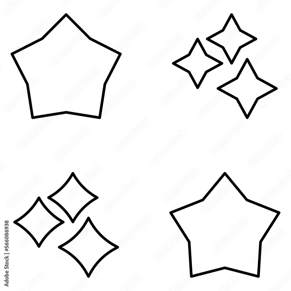 Stars Vector Line Icons