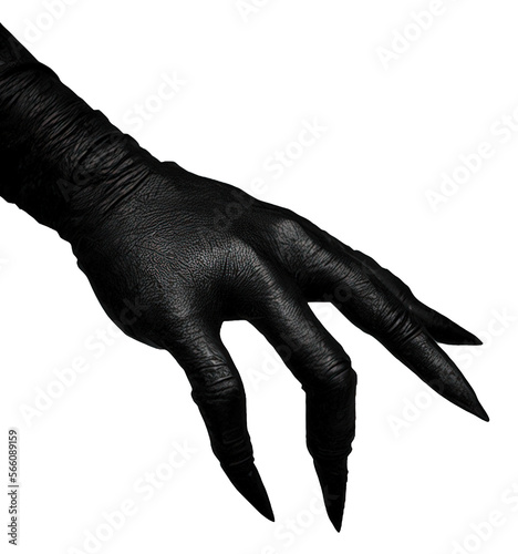 Black dark evil devil hand and fingers cutout No Background photo