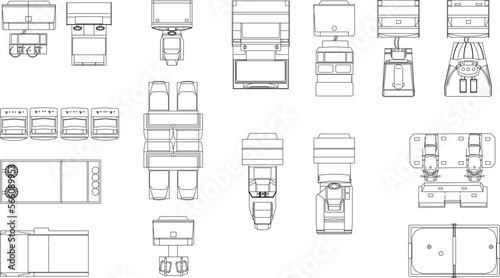 Vector illustration sketch of various latest console games in game center