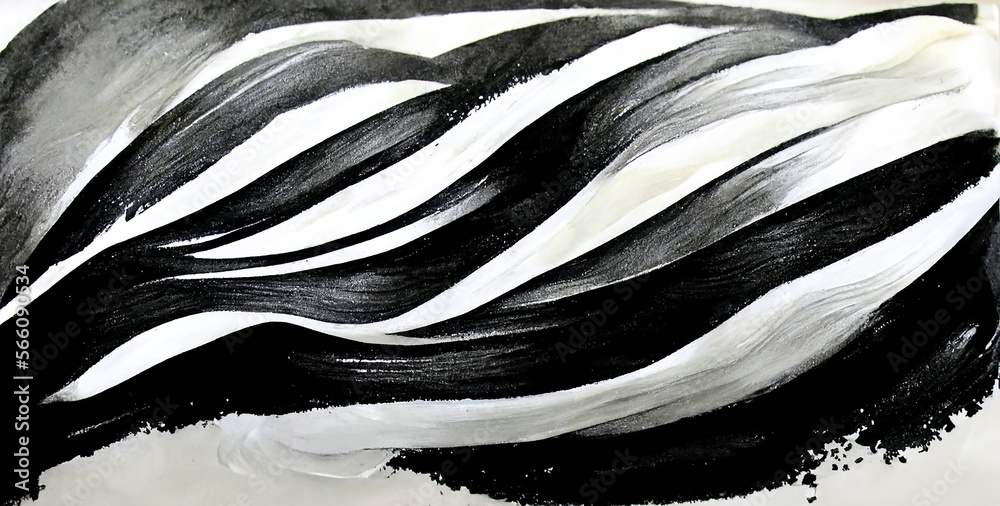 black and white abstract art brush strokes painting Stock Illustration ...