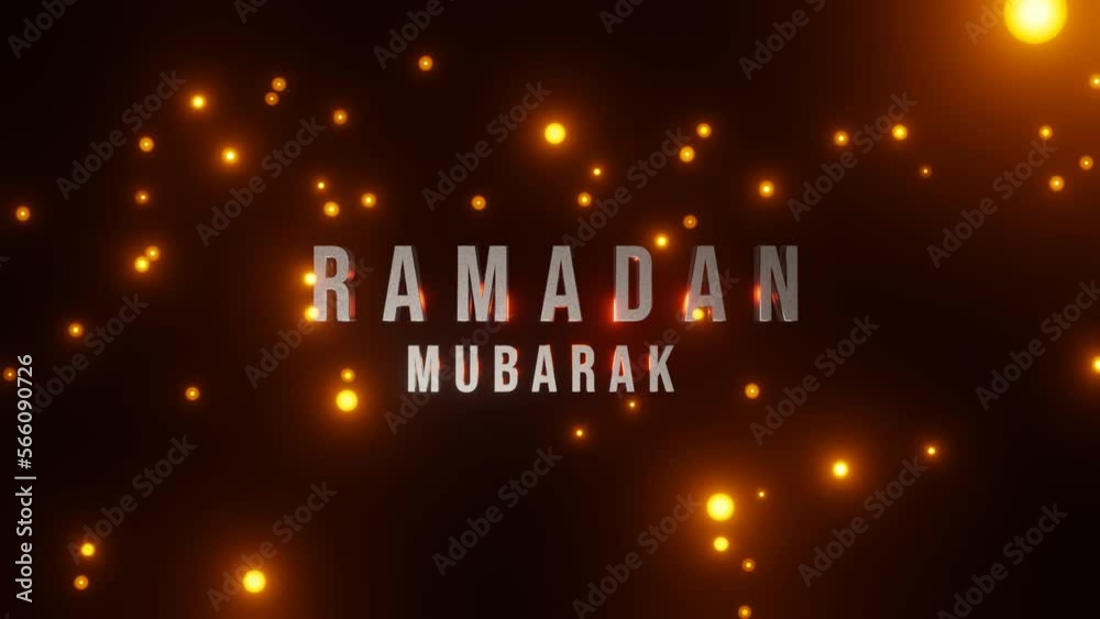 text 3d ramadan mubarak cinematic with light orange animation 3d illustration