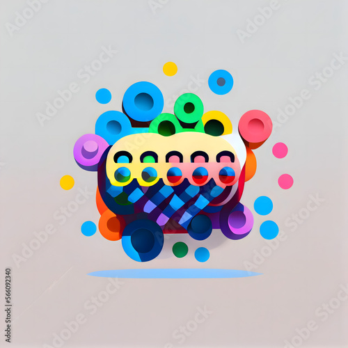 abstract image, colorful abstract, abstract shapes abstract background, white background, dots, abstract playful background, generative ai