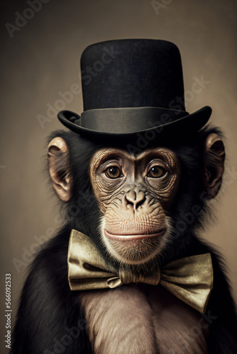 elegant monkey - Created with Generative AI technology.