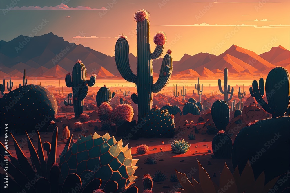 Desert Cactus Plant Flower Powerpoint Background For Free Download -  Slidesdocs