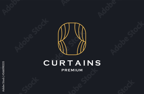 curtains logo template inspiration. flat curtain logo icon .
