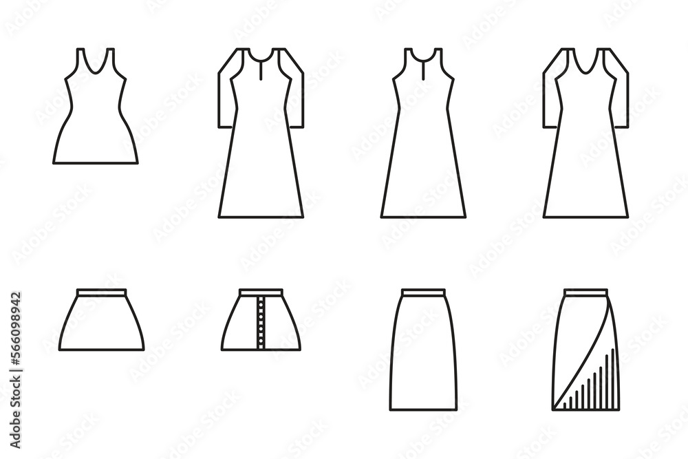 line icon set.
women's clothing patterns. line icon set.
women's clothing patterns.