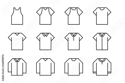 line icon set. man clothing patterns.