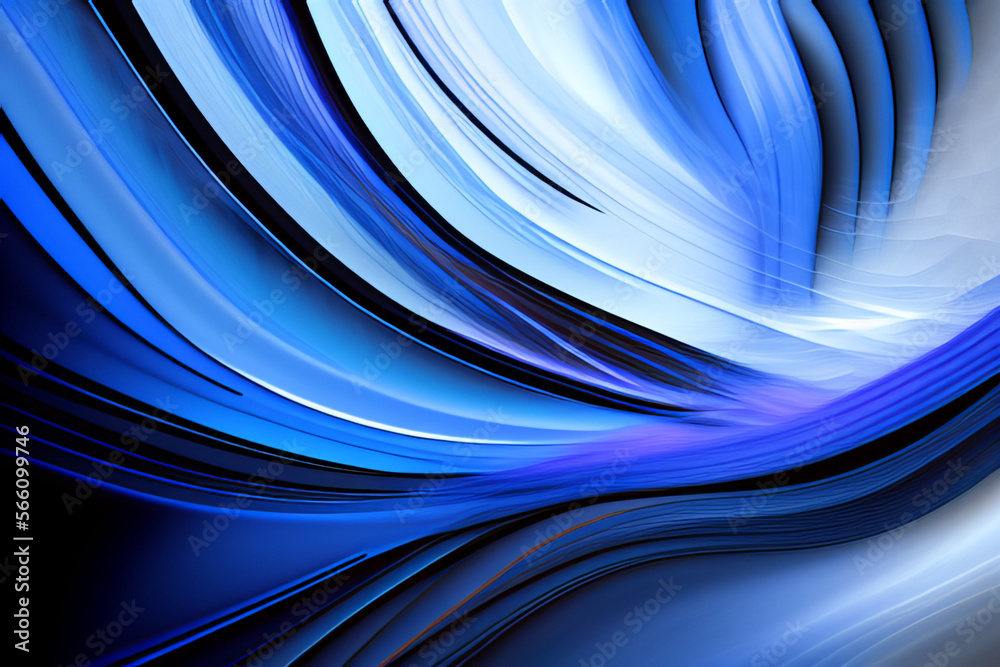 Fototapeta premium abstract blue wave background - generative ai illustration