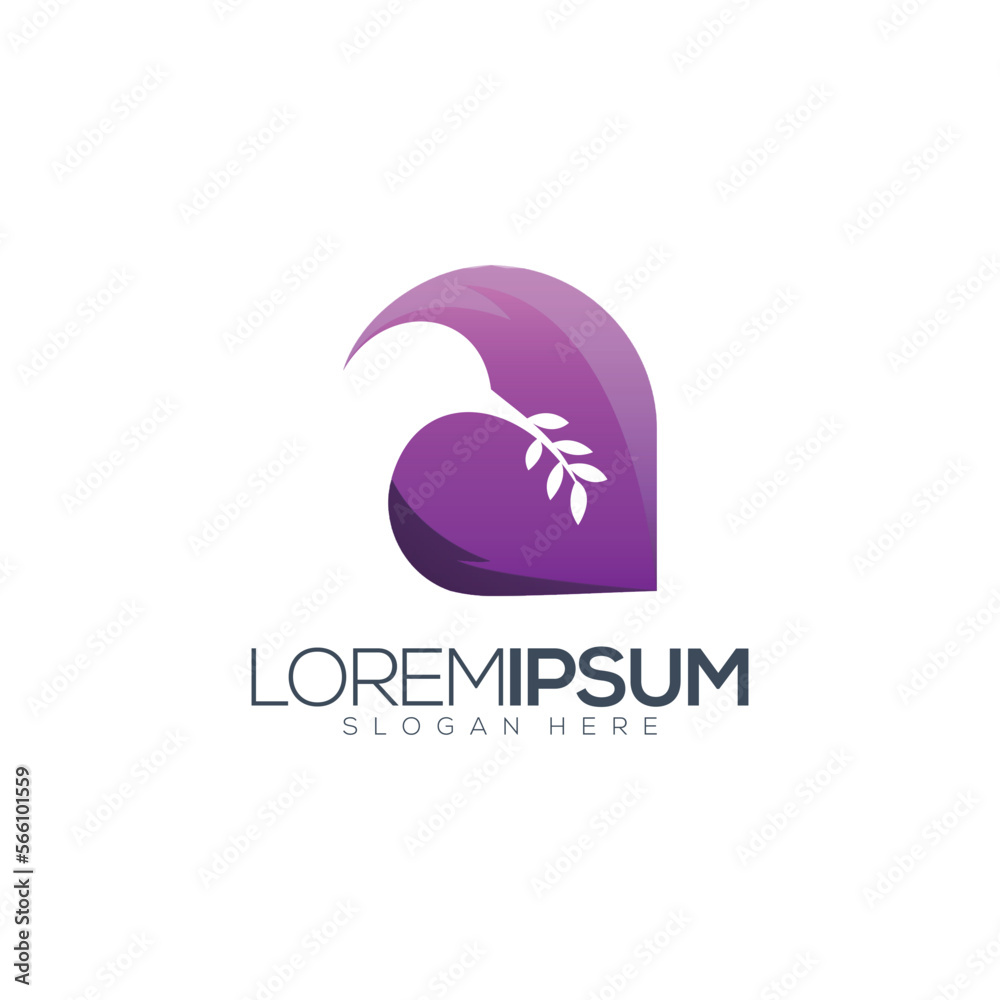 Awesome Purple Dove Premium Logo Vector
