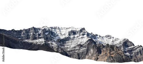 Mountain dusted with snow isolated cutout