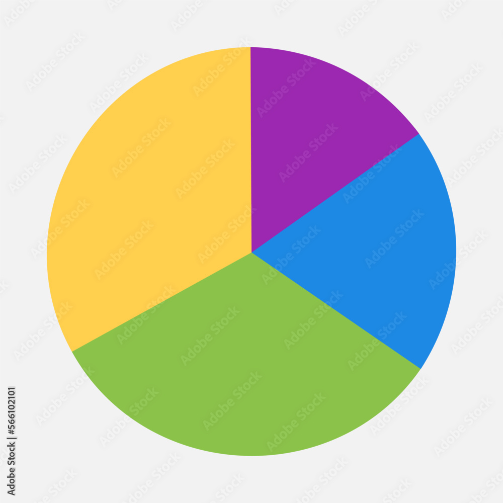 Pie chart icon in flat style, use for website mobile app presentation Pie chart icon in flat style, use for website mobile app presentation