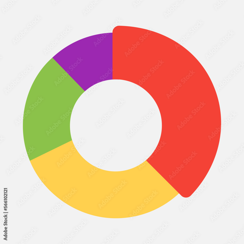Obraz premium Pie chart icon in flat style, use for website mobile app presentation