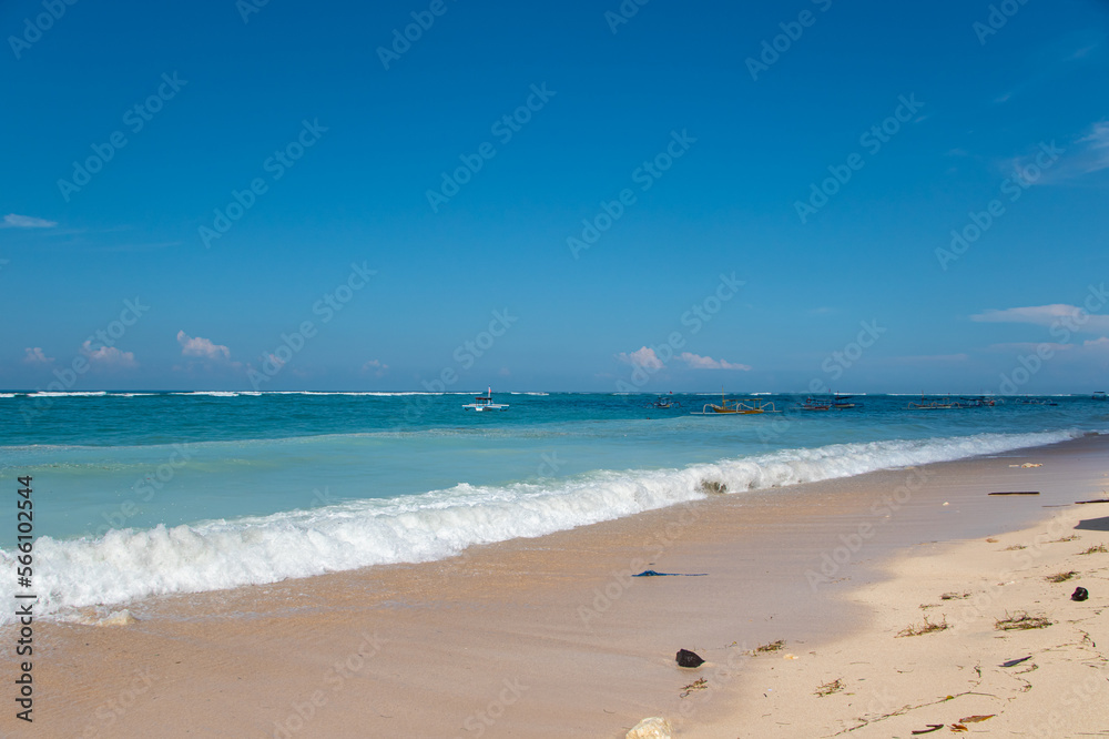 Bali beach sea, View of beach sea on sunlight in the summer. At Pandawa Beach, Bali, Indonesia. Nature and travel concept. 