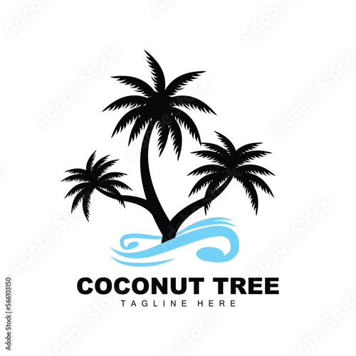 Wallpaper Mural Coconut Tree Logo, Ocean Tree Vector, Design For Templates, Product Branding, Beach Tourism Object Logo Torontodigital.ca
