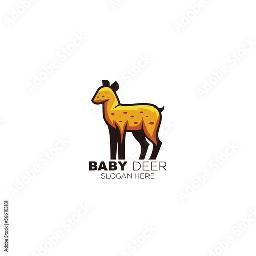 baby deer logo vector design colorful template
