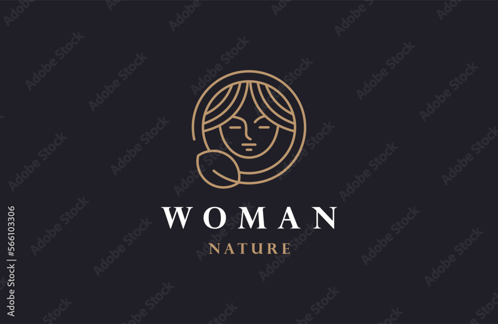 This beautiful woman leaf logo design template. Hair girl leaf symbol. Abstract design concept for beauty salon. This beautiful woman leaf logo design template. Hair girl leaf symbol. Abstract design concept for beauty salon.