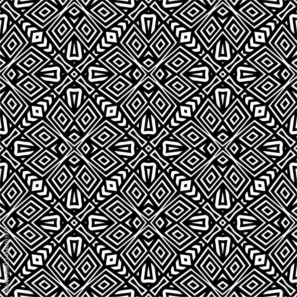 Vector pattern in geometric ornamental style. Black and white color.Seamless repeat pattern.Simple geo all over print block for apparel textile, ladies dress, fashion garment, digital wall paper. Vector pattern in geometric ornamental style. Black and white color.Seamless repeat pattern.Simple geo all over print block for apparel textile, ladies dress, fashion garment, digital wall paper.